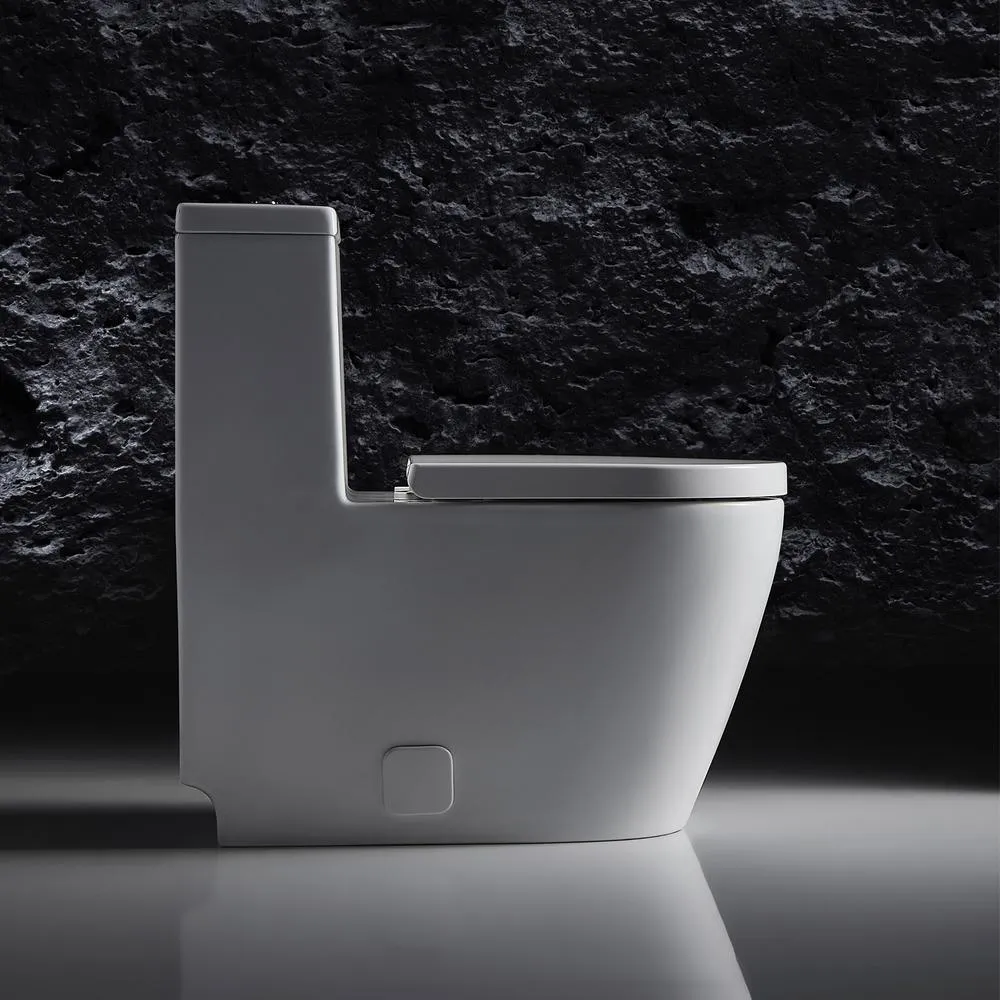 Modern Fashion Round Toilet 1-Piece White 1 Piece 0.8/1.28 GPF White Double Flush Toilet, photo 5 of 8