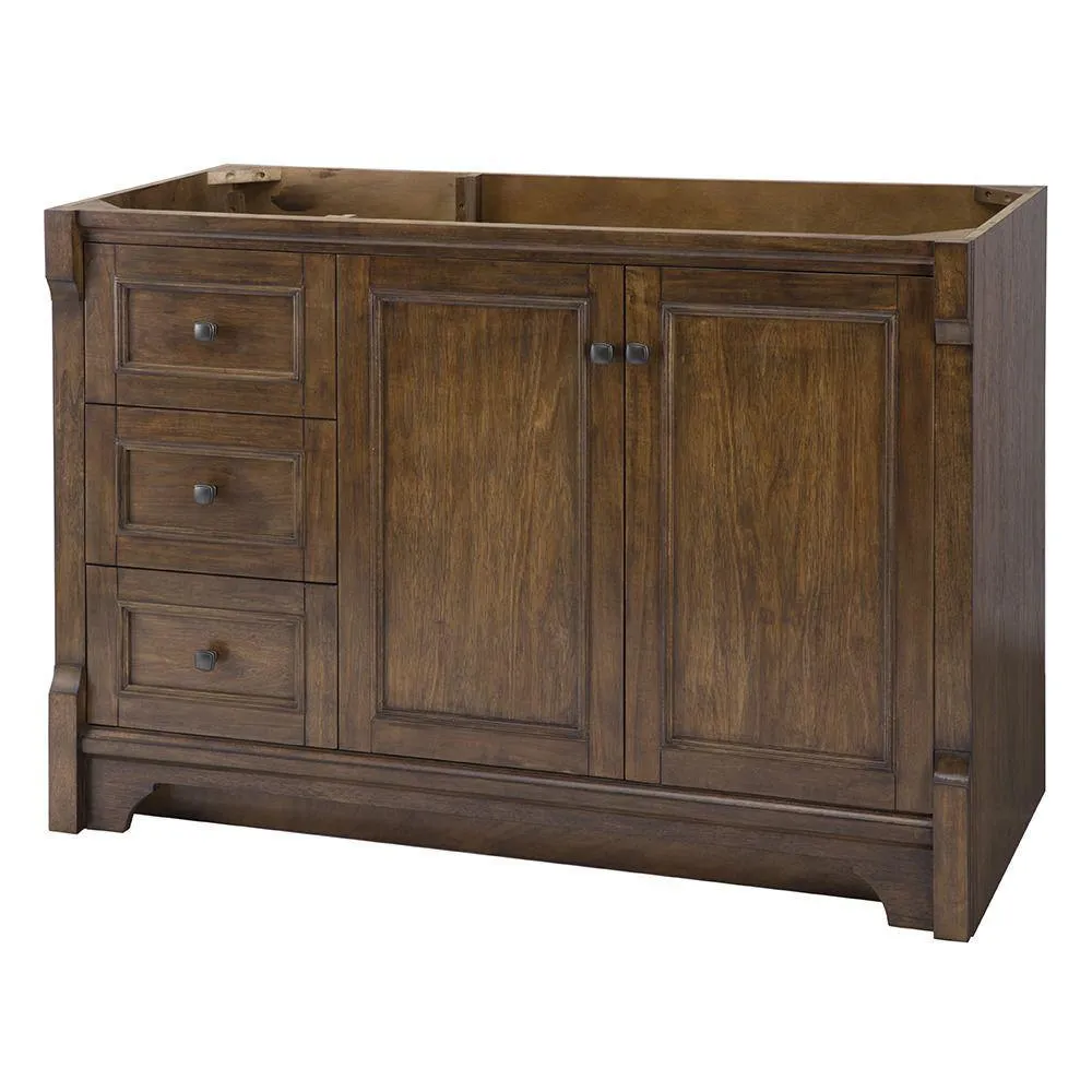Creedmoor 36 in. W Bath Vanity Cabinet Only in Walnut with Right Hand Drawers, photo 10 of 16