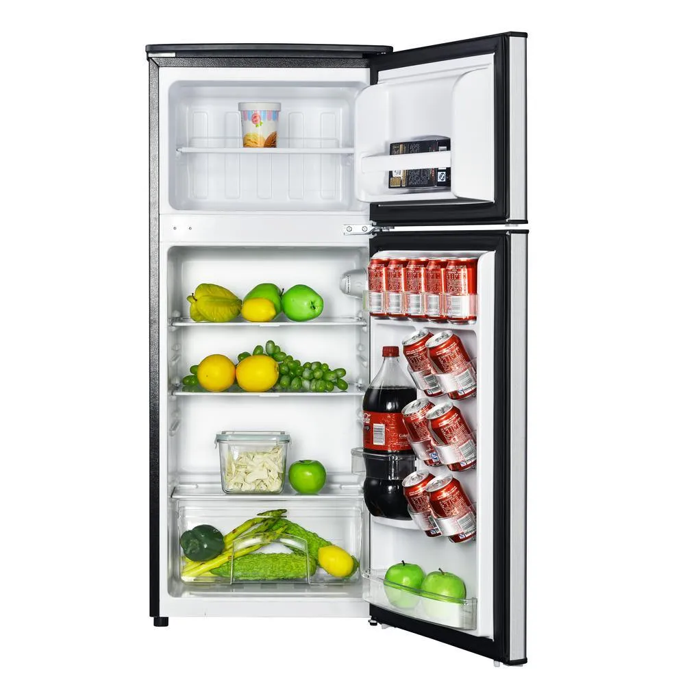 4.5 cu. ft. 2 Door Mini Fridge in Stainless Look with Freezer, photo 7 of 13