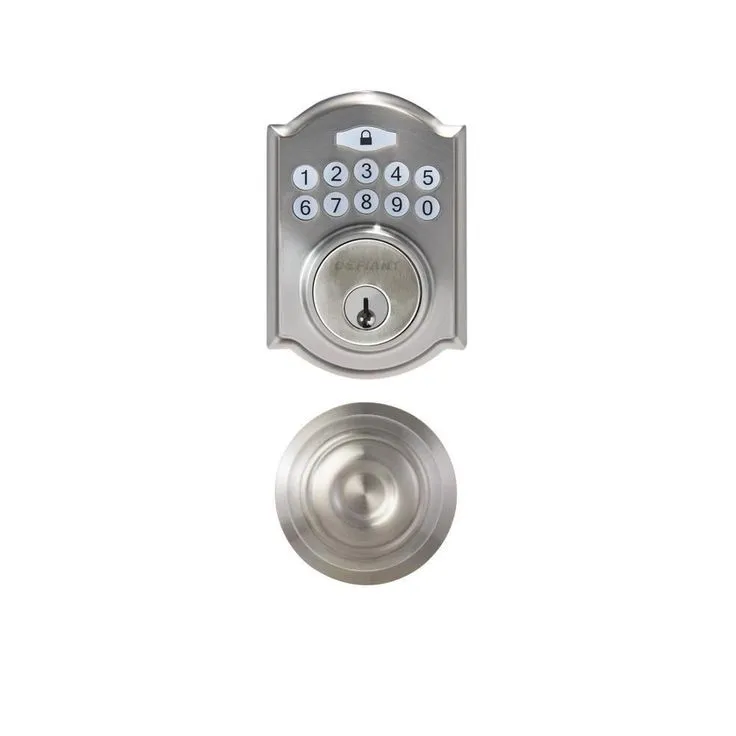 Castle Satin Nickel Keypad Deadbolt with Hartford Stain Nickel Hall and Closet Passage Knob, photo 4 of 4