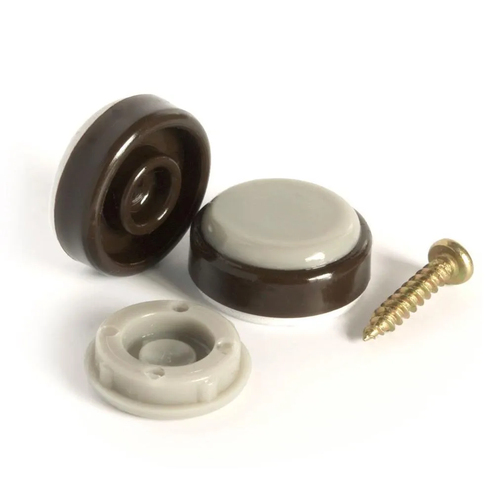 SlipStick 1 in. Round Chocolate Brown Self Stick or Screw On Floor Protector Chair Glides/Slider Feet (Set of 8), photo 5 of 7