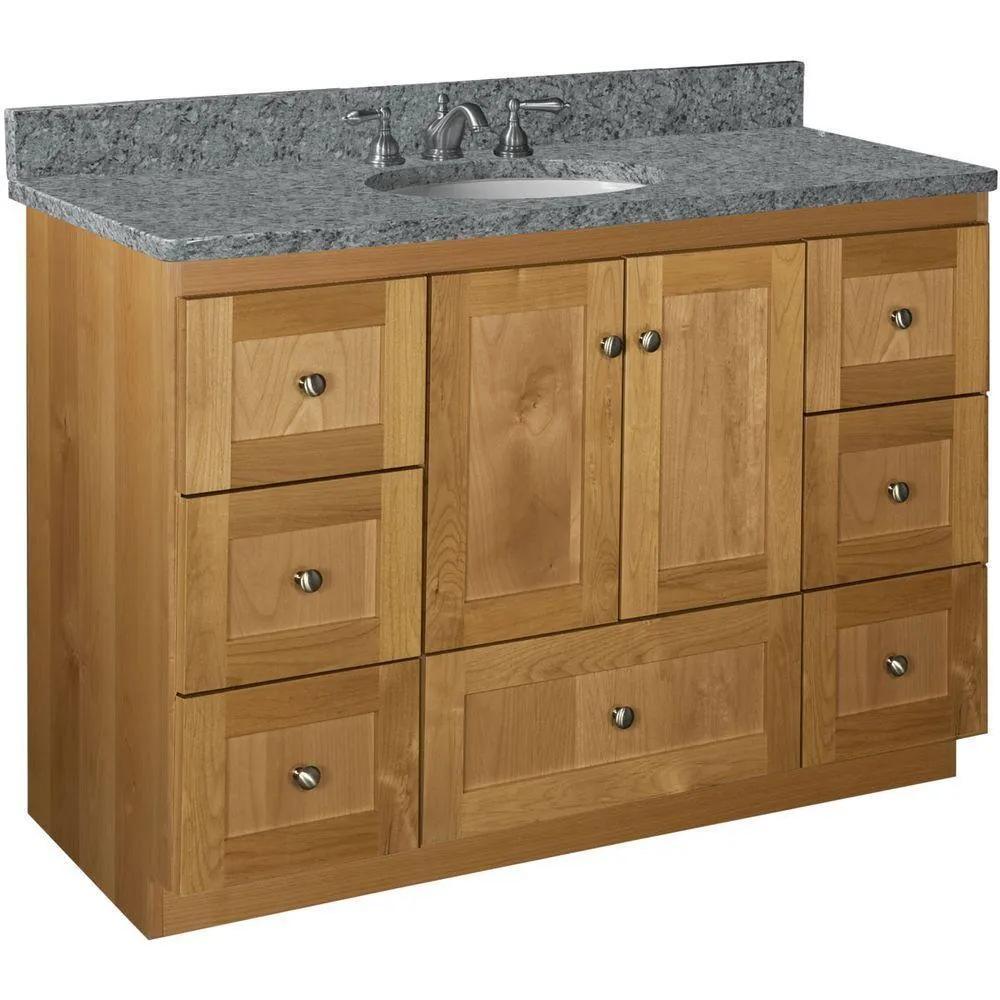 Shaker 42 in. W x 21 in. D x 34.5 in. H Vanity Cabinet Only in Natural Alder, photo 26 of 47