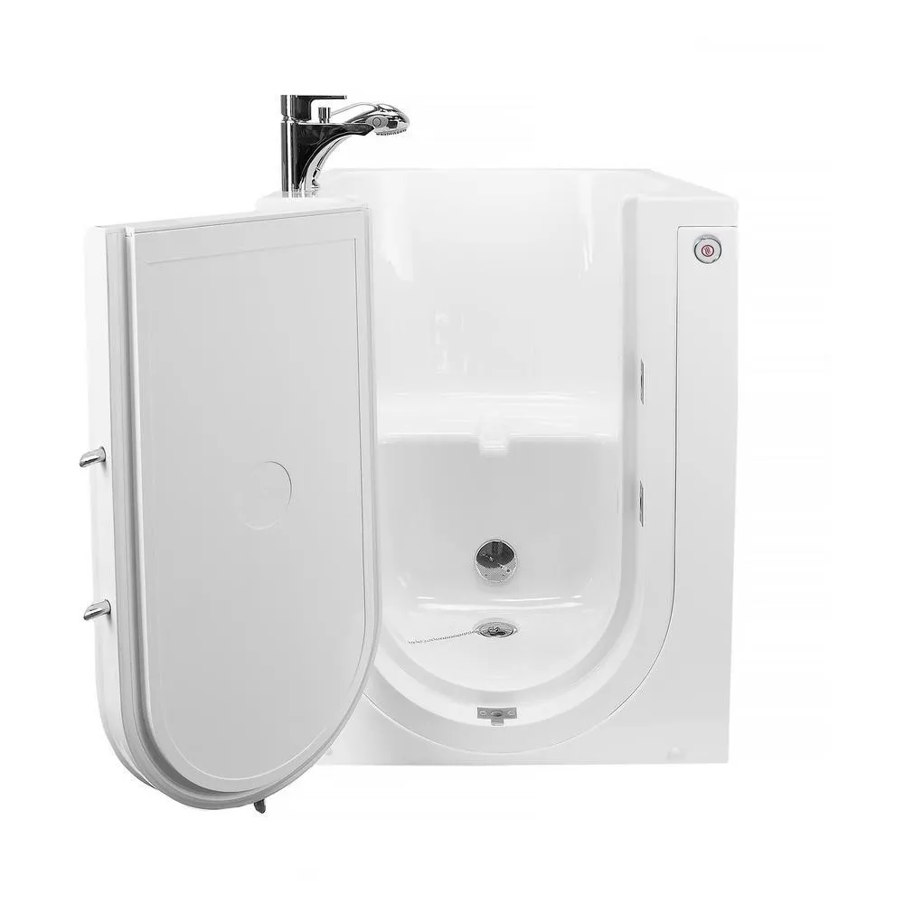 Ella Front Entry 32 in. Acrylic Walk-In Soaking Bathtub in White, Left-Hand Outward Door, Fast Fill Faucet, Heated Seat, 2 in. Drain, photo 3 of 8