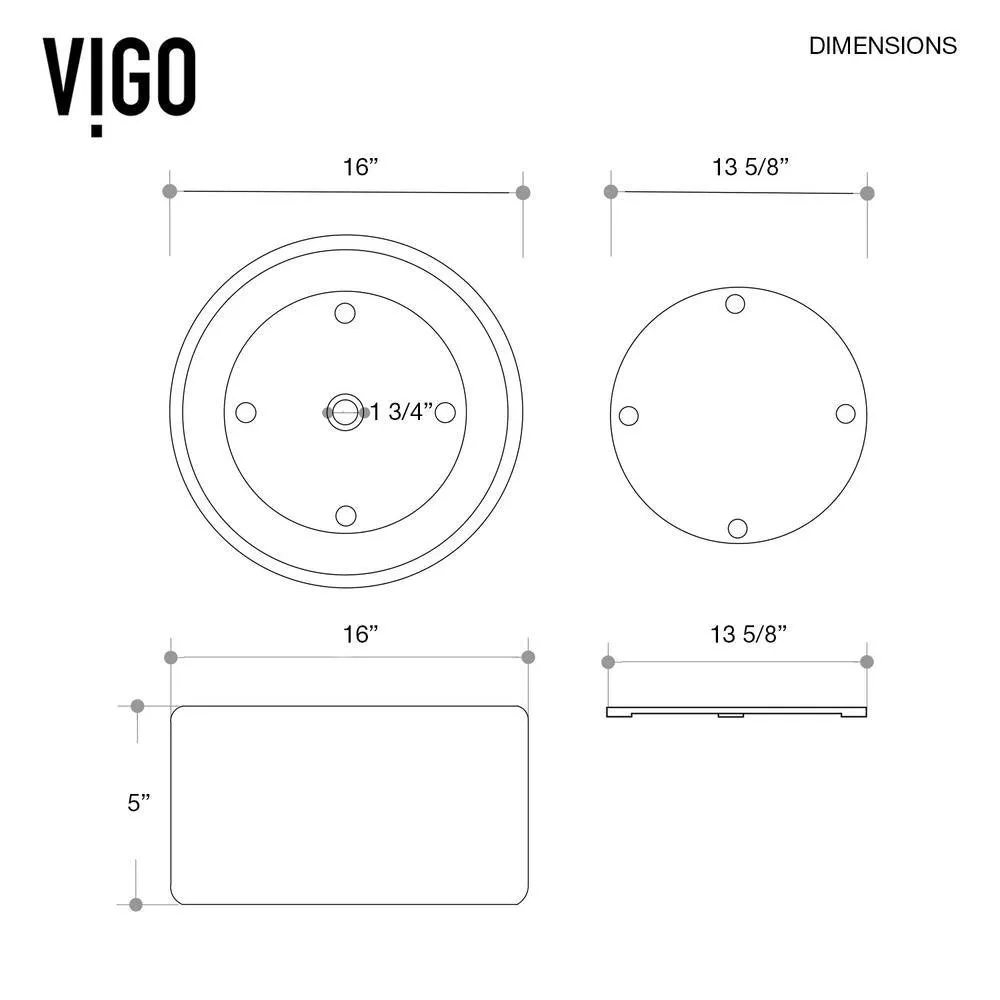VIGO Matte Stone Round Vessel Bathroom Sink in White and Gotham Faucet in Matte Black, photo 5 of 9