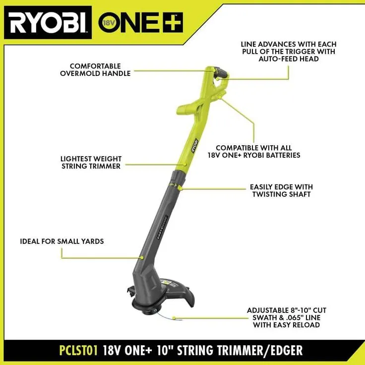 RYOBI 13 in. ONE+ 18-Volt Lithium-Ion Battery Walk Behind Push Lawn Mower & String Trimmer - 4.0 Ah Battery/Charger Included, photo 2 of 7