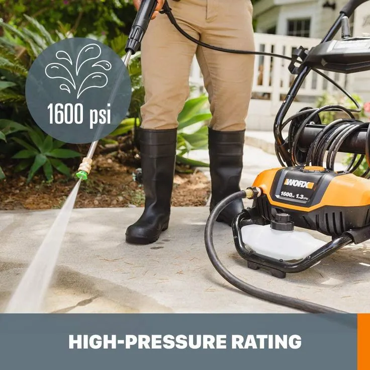 Worx 1600 PSI 1.3 GPM 13 Amp Cold Water Electric Pressure Washer, Portable with Soap Tank, photo 6 of 8