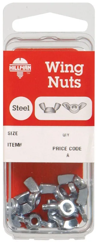1/4 in. Zinc-Plated Steel SAE Wing Nut, 6-Pack