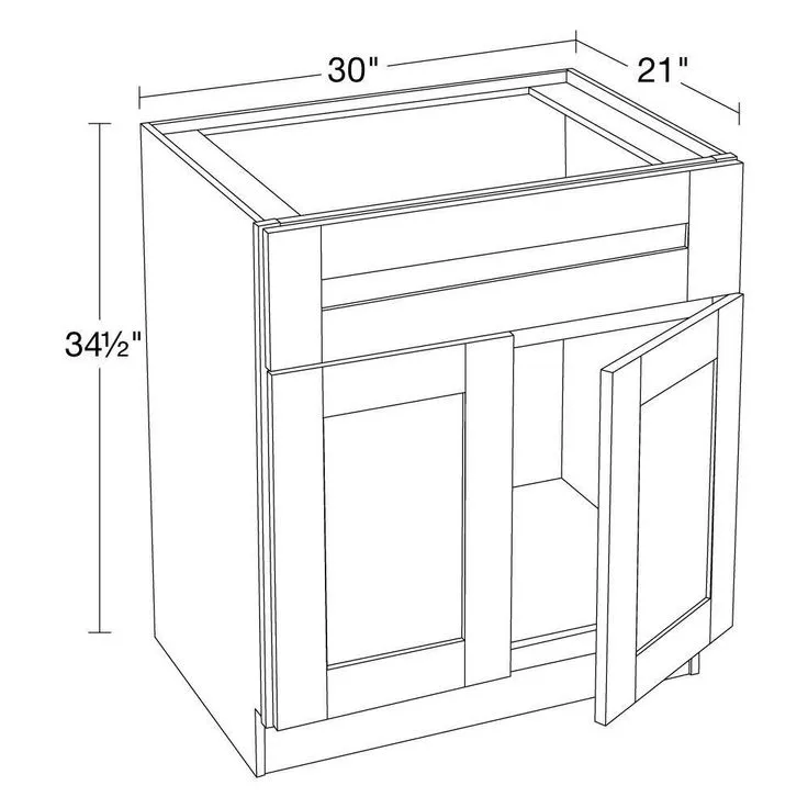 Home Decorators Collection Washington Vessel Blue Plywood Shaker Assembled Vanity Sink Base Kitchen Cabinet Sft Cls 30 in W x 21 in D x 34.5 in H, photo 6 of 6