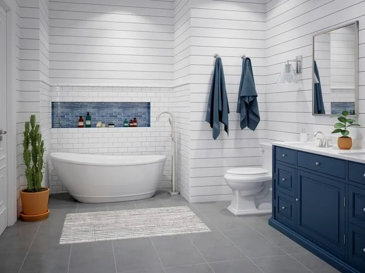 Universal Tubs Johanna 59 in. x 30 in. Acrylic Flatbottom Freestanding Soaking Bathtub in White, photo 10 of 13