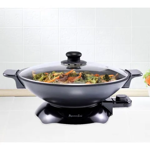 Electric Wok 14 in. D Skillet Steel Black