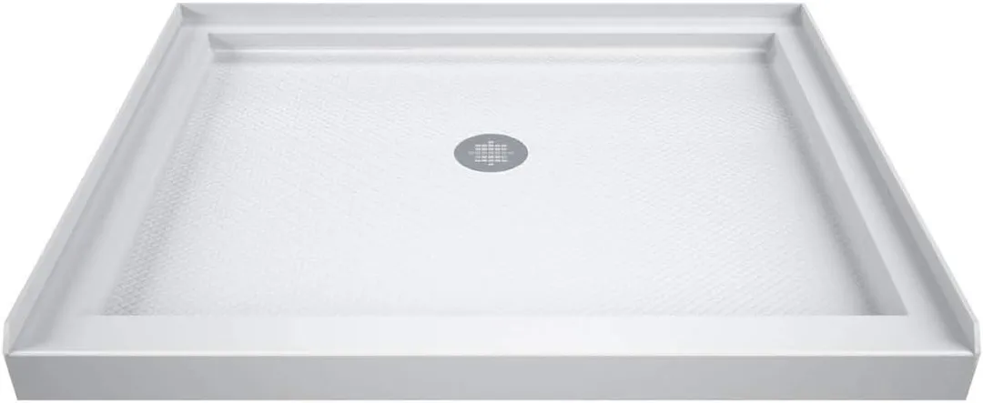 DreamLine 32 in. D x 32 in. W x 76-3/4 in. H Shower Kit in White with SlimLine Center-Drain Base and QWALL-5 Backwalls, photo 4 of 8