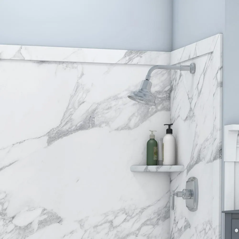 15 in. Corner Shelf Niche in Calacatta White, photo 2 of 22