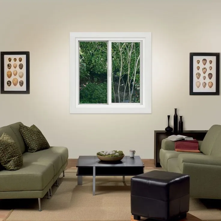JELD-WEN FiniShield V-4500 35-1/2-in x 35-1/2-in x 3-in Jamb Left-operable Vinyl Black Sliding Window Full Screen Included, photo 5 of 8