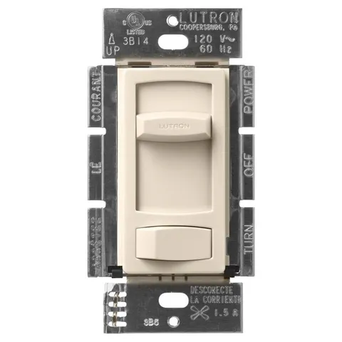 Skylark Contour 1.5 Amp Single-Pole/3-Way Quiet 3-Speed Slide-to-Off Fan Control - Light Almond