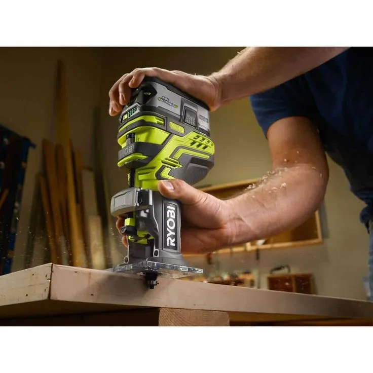 RYOBI 18-Volt ONE+ Cordless Fixed Base Trim Router (Tool Only) with Tool Free Depth Adjustment, photo 4 of 8