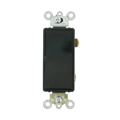 15 Amp Decora Plus Commercial Grade 3-Way Rocker Switch, Black