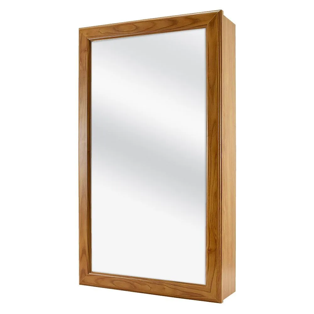 15-1/4 in. W x 26 in. H Framed Surface-Mount Bathroom Medicine Cabinet in Oak, photo 2 of 8