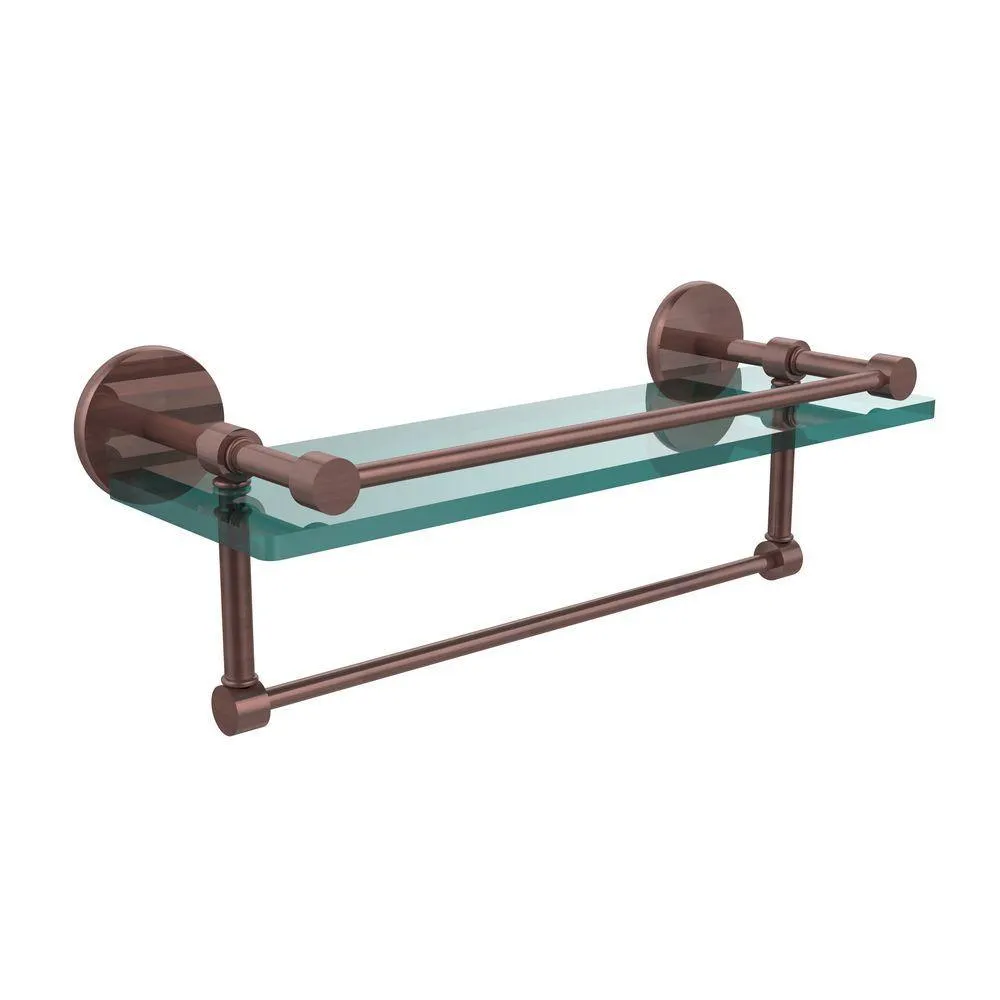Allied Brass 16 in. L x 5 in. H x 5 in. W Clear Glass Bathroom Shelf with Towel Bar in Oil Rubbed Bronze, photo 8 of 14