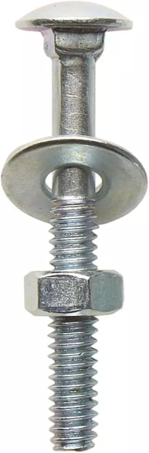 1/4 × 1 in Zinc-Plated Carriage Bolts, 100-Pack