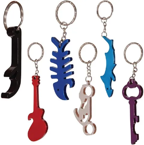 1 in. D Aluminum Assorted Bottle Opener Key Chain
