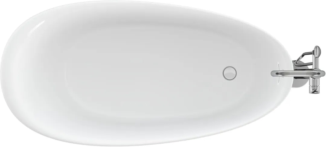 Universal Tubs Johanna 59 in. x 30 in. Acrylic Flatbottom Freestanding Soaking Bathtub in White, photo 12 of 13