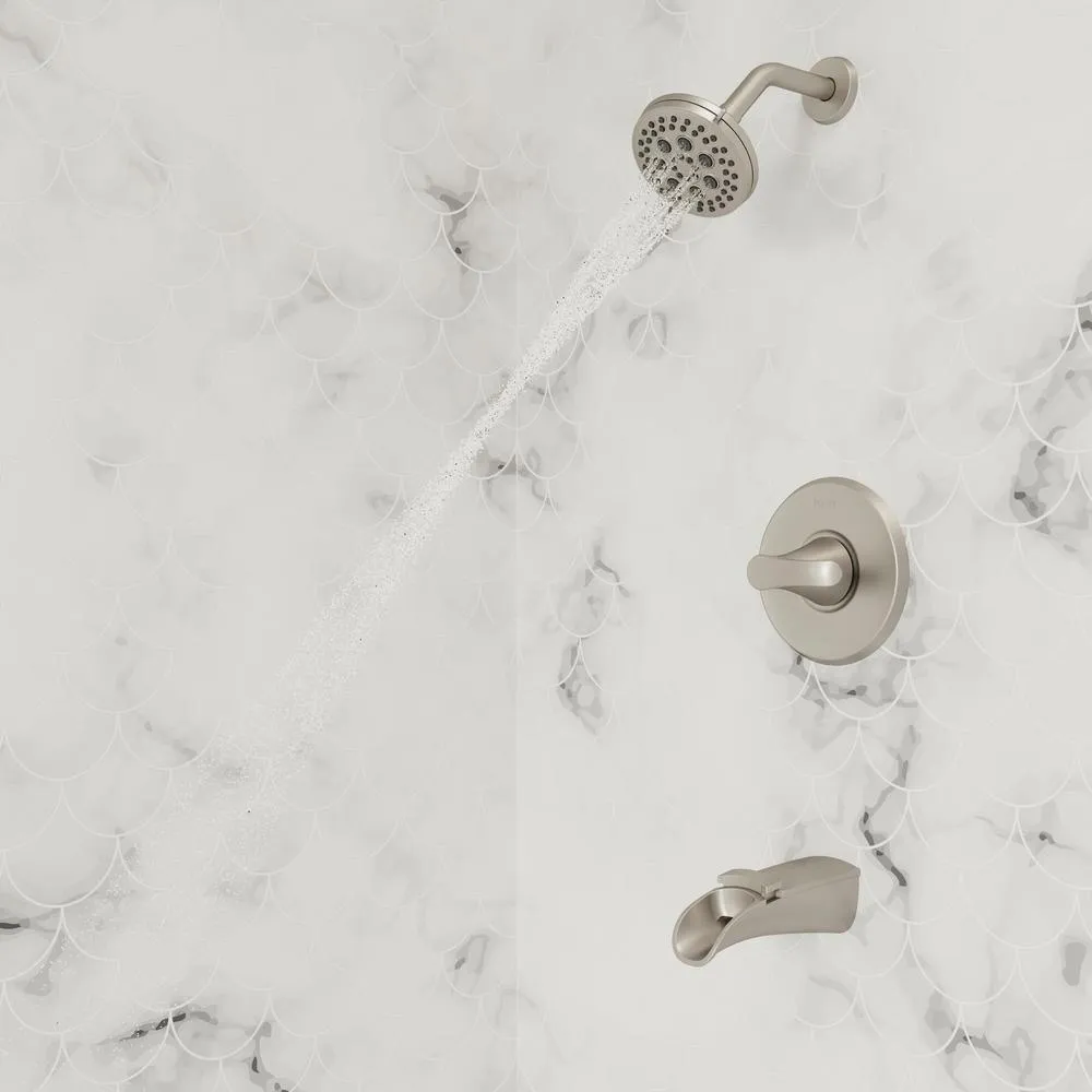 Jaida Single-Handle 4-Spray Tub and Shower Faucet w/ Restore Technology in Spot Defense Brushed Nickel (Valve Included), photo 7 of 10