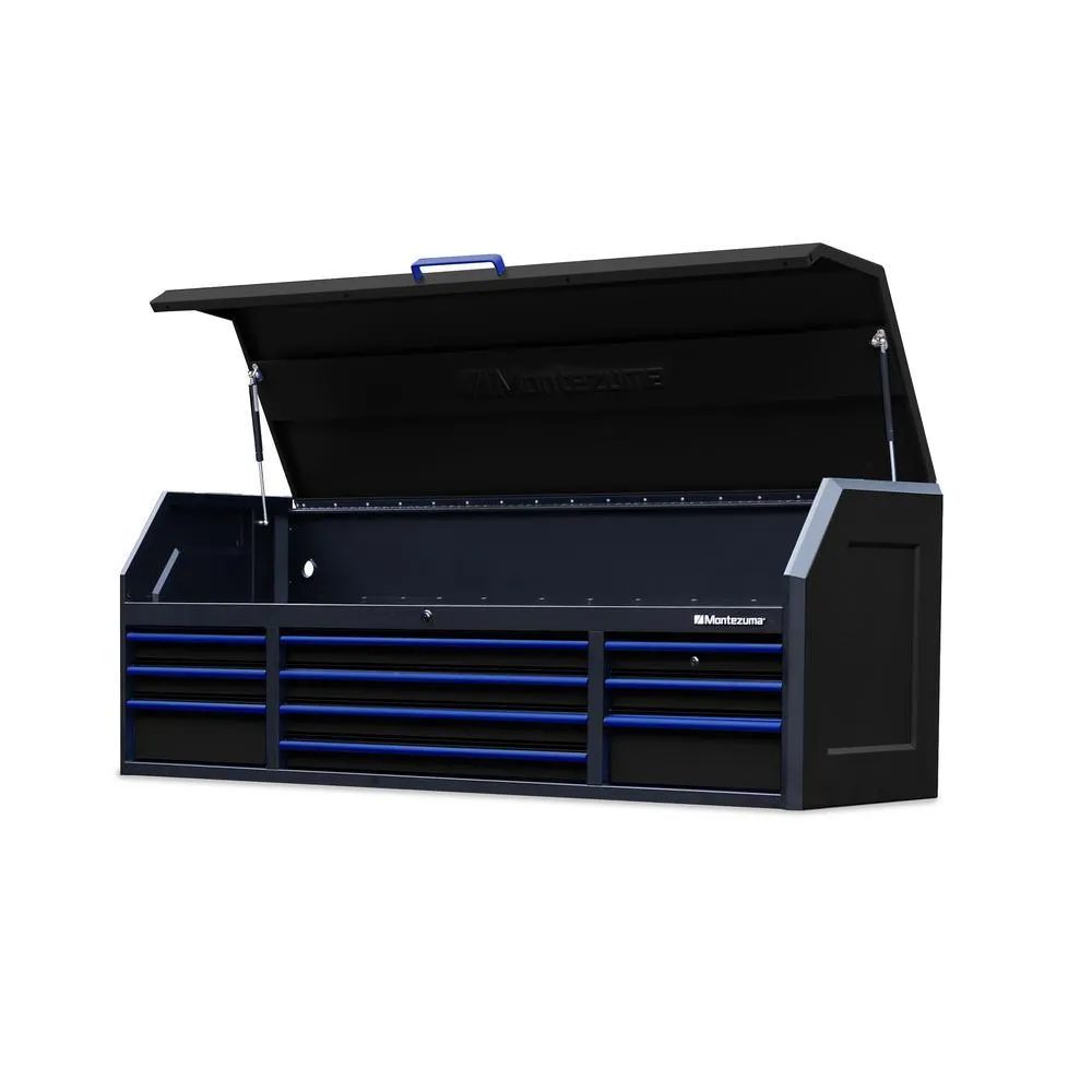 20 in. x 72 in. 26-Drawer Tool Chest and Cabinet Combo with Power and USB Outlets in Black and Blue, photo 5 of 13