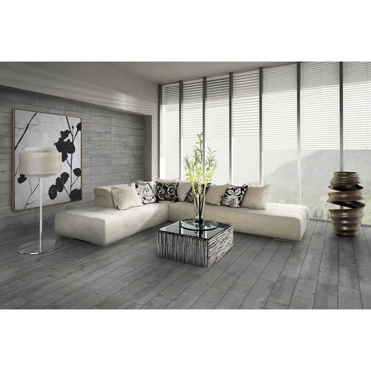 Florida Tile Home Collection Timber Grey 6 in. x 24 in. Porcelain Floor and Wall Tile (14 sq. ft. / case), photo 8 of 8