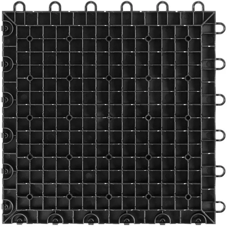 Swisstrax 12 in. W x 12 in. L Jet Black Diamondtrax Home Modular Polypropylene Flooring (50-Tile/Pack) (50 sq. ft.), photo 6 of 11