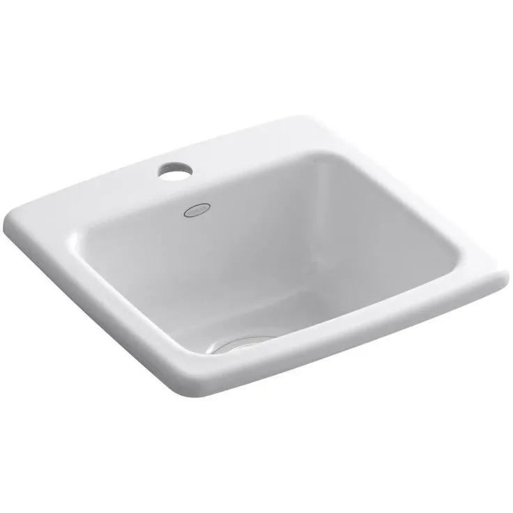 Gimlet Drop-In Acrylic 15 in. 1-Hole Single Bowl Bar Sink in White, photo 2 of 2