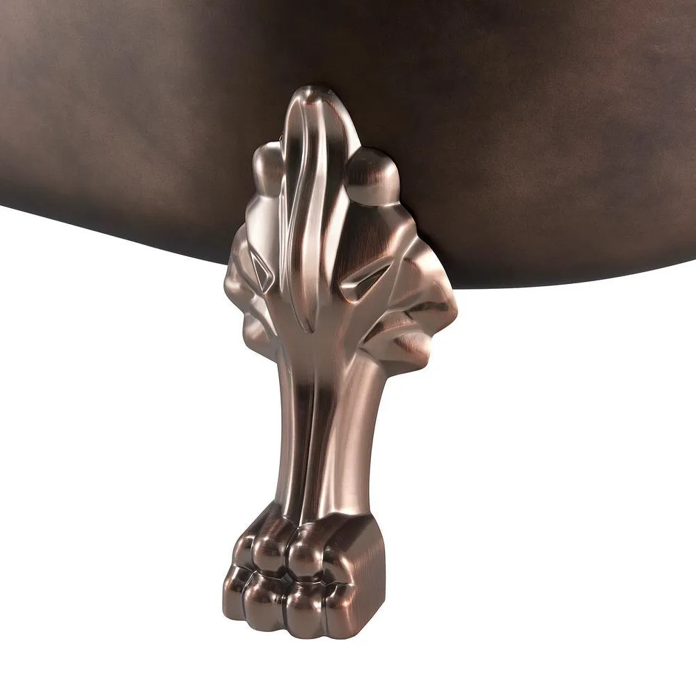 60 in. Fiberglass Slipper Clawfoot Non-Whirlpool Bathtub in Matte Antique Brass, photo 6 of 10