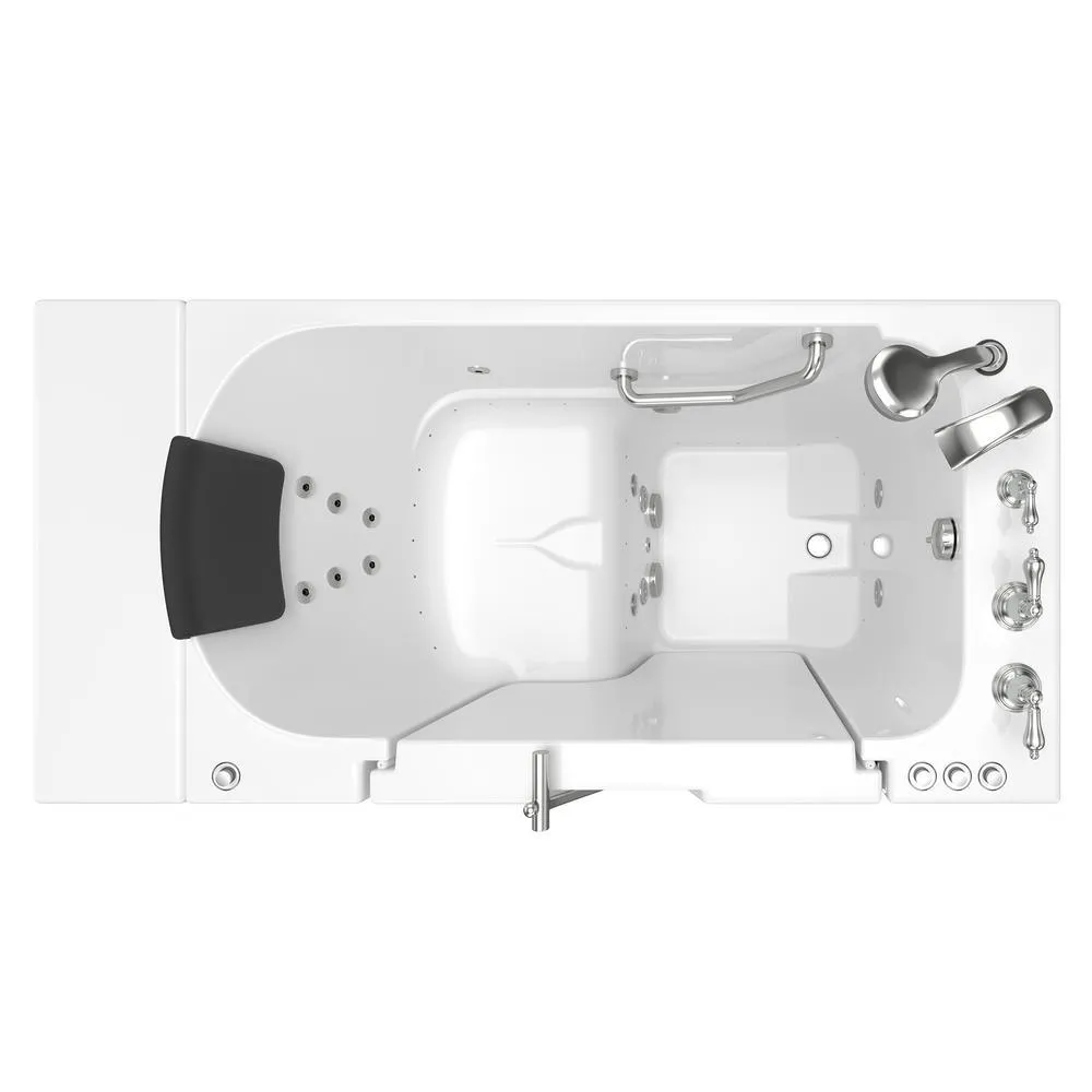 Gelcoat Premium 52 in. Right Hand Walk-In Whirlpool and Air Bathtub in White, photo 3 of 16