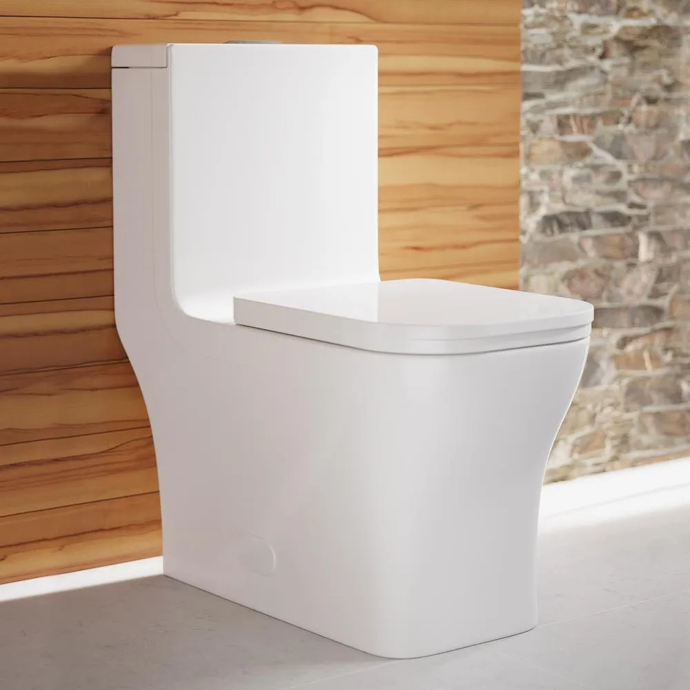 Concorde 1-Piece 0.8/1.28 GPF Dual Flush Square Elongated Toilet in White, photo 2 of 15