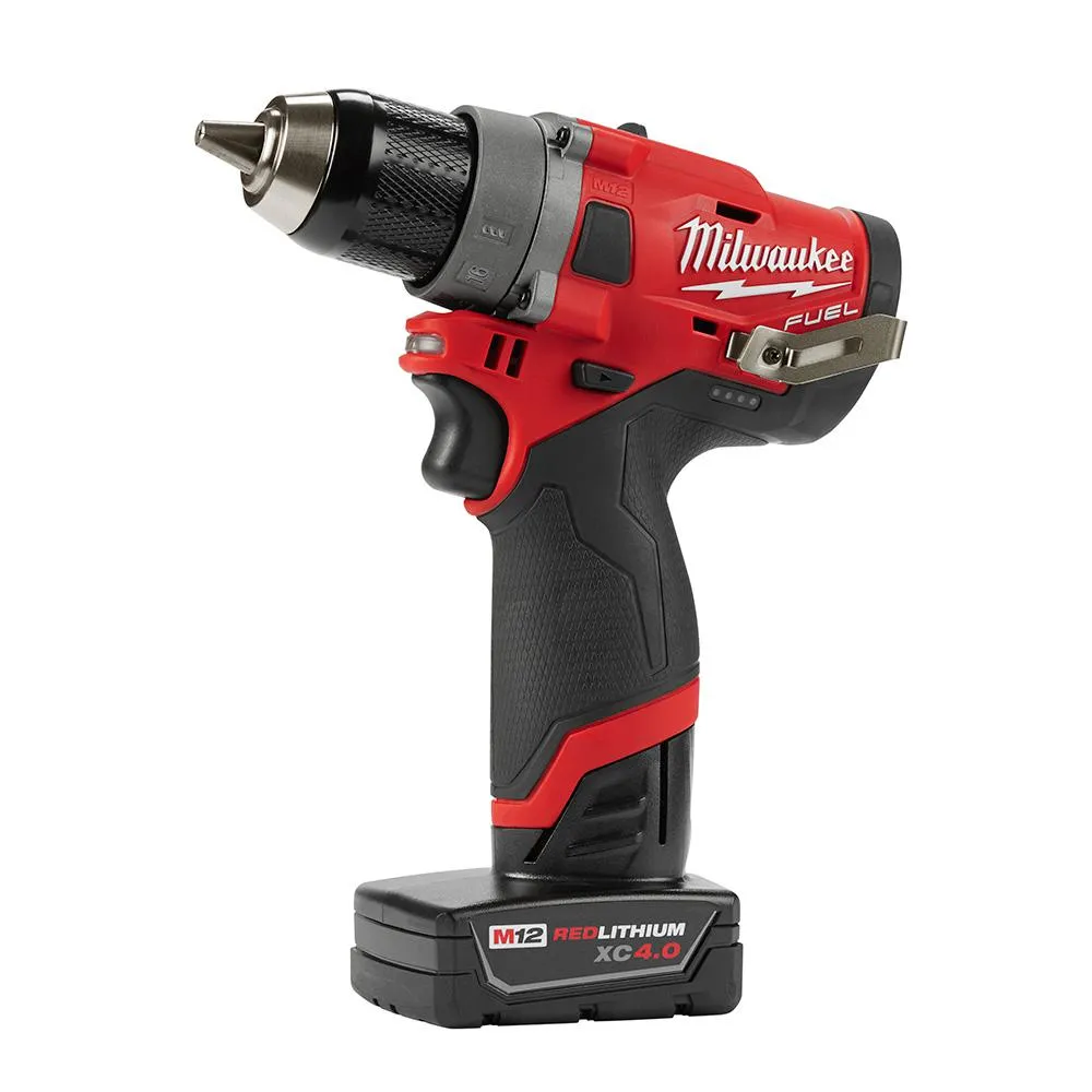 M12 FUEL 12-Volt Lithium-Ion Brushless Cordless 1/2 in. Drill Driver Kit W/ 4.0Ah & 2.0Ah Battery & Hard Case, photo 5 of 11
