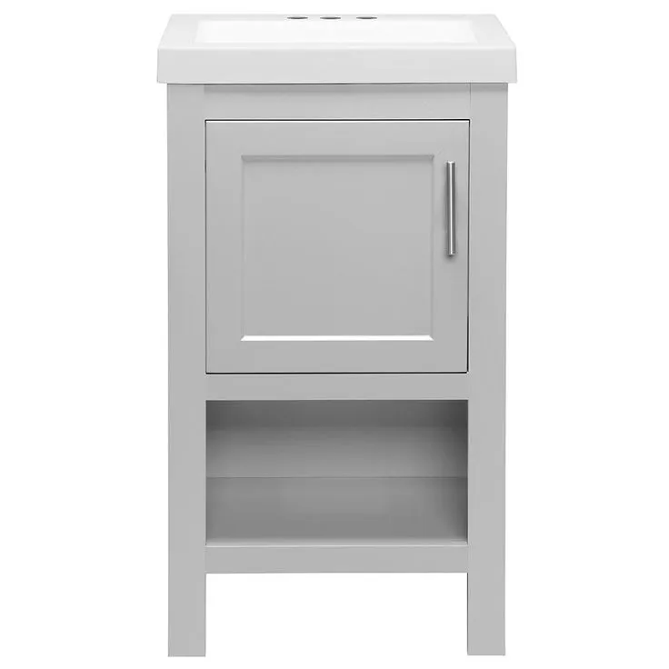Spa 18-1/2 in. W Bath Vanity in Dove Gray with Cultured Marble Vanity Top in White with White Sink, photo 2 of 11
