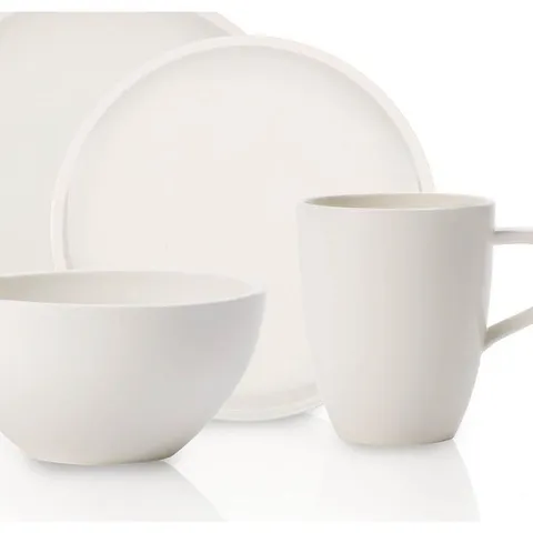 Artesano 4-Piece Casual White Porcelain Dinnerware Set (Service for 1)