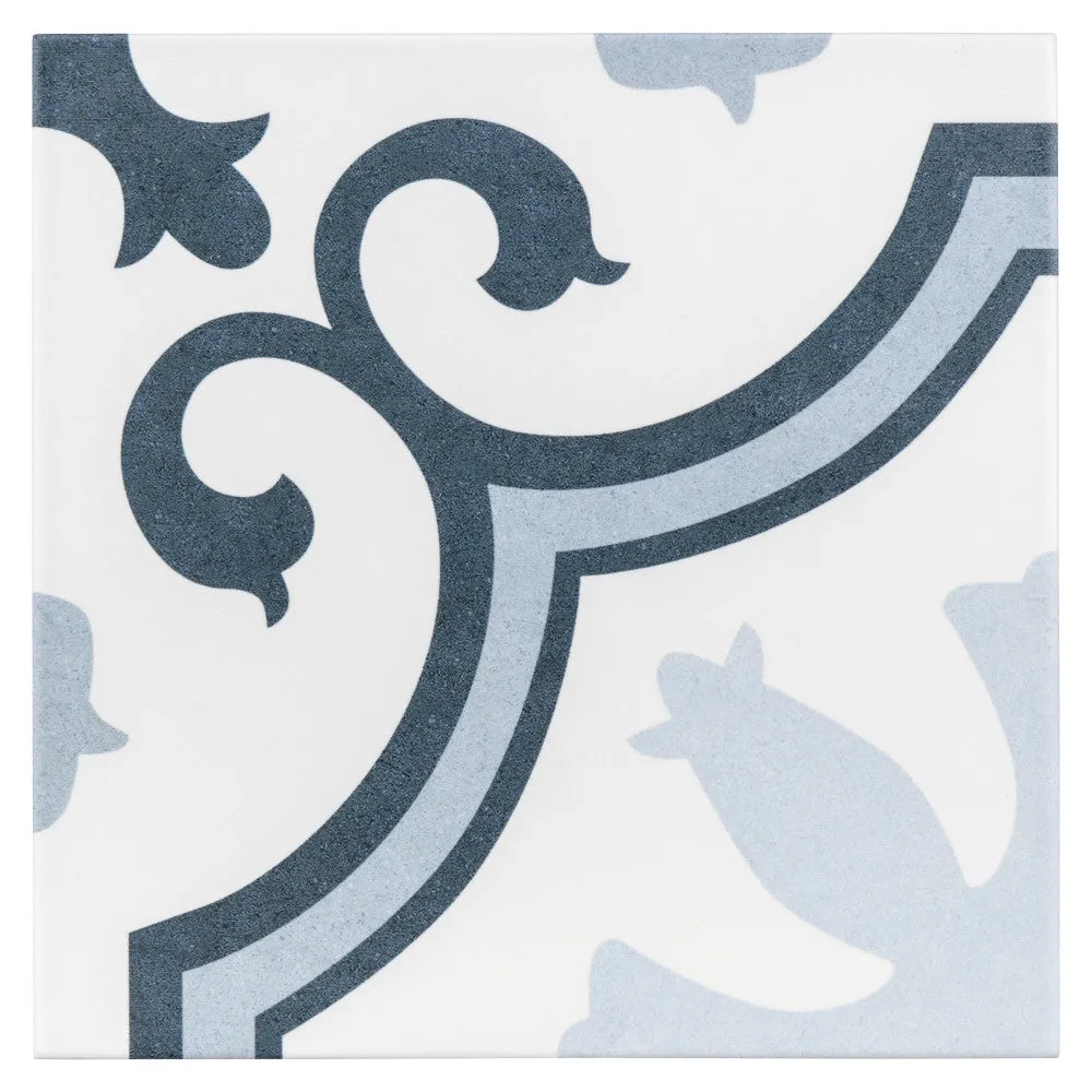 Merola Tile Lacour Artic Encaustic 9-3/4 in. x 9-3/4 in. Porcelain Floor and Wall Tile (11.11 sq. ft. / case), photo 2 of 8