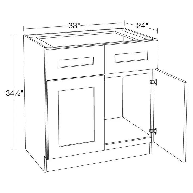 Home Decorators Collection Newport 33 in. W x 24 in. D x 34.5 in. H Assembled Plywood Sink Base Kitchen Cabinet in Mythic Blue with Soft Close, photo 2 of 6