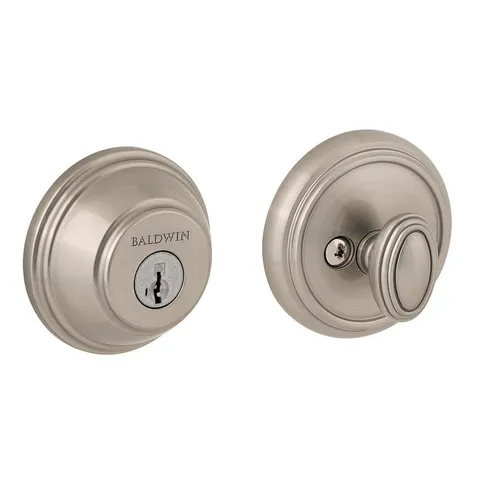 Prestige Satin Nickel Single Cylinder Round Deadbolt Featuring SmartKey Security