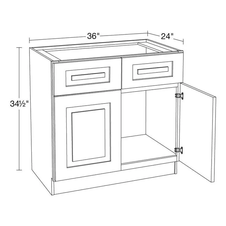 Home Decorators Collection Grayson 36 in. W x 24 in. D x 34.5 in. H Assembled Plywood Sink Base Kitchen Cabinet in Mythic Blue with Soft Close, photo 4 of 5