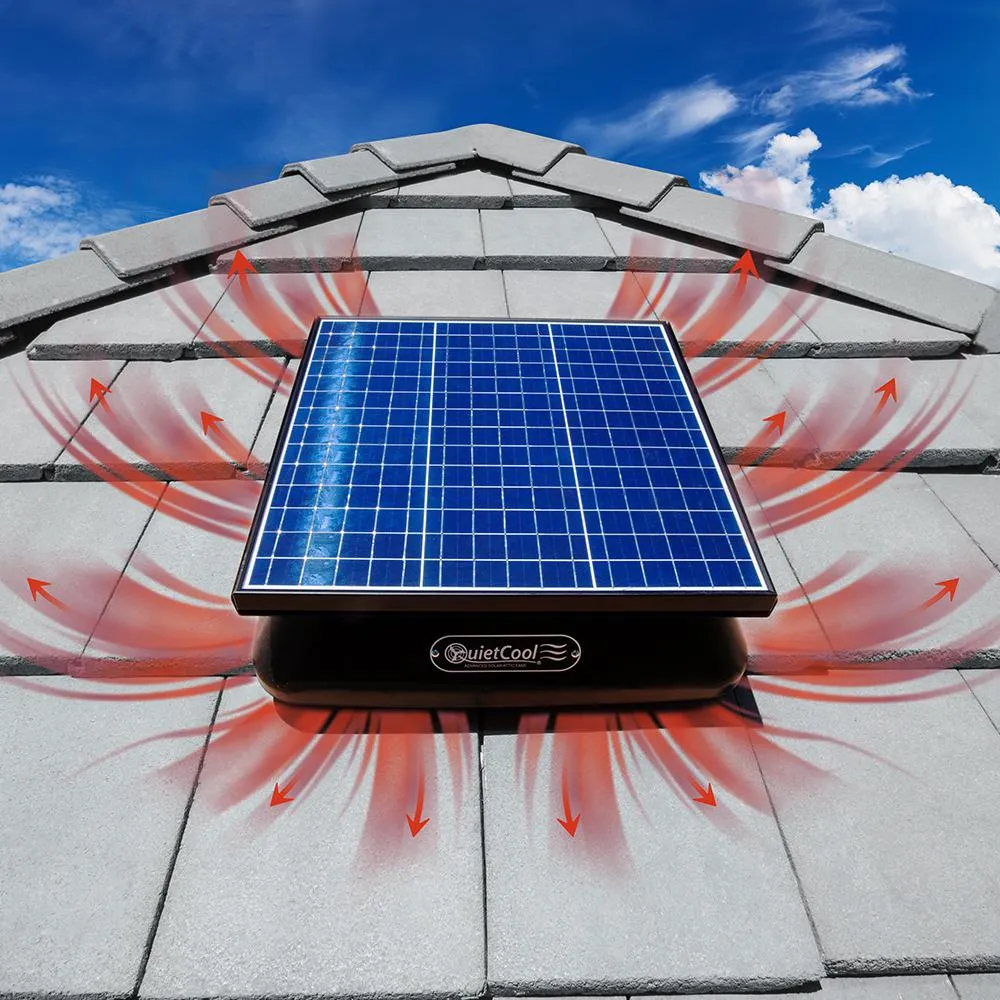QuietCool 40-Watt Hybrid Solar/Electric Powered Roof Mount Attic Fan with Included Inverter, photo 5 of 10