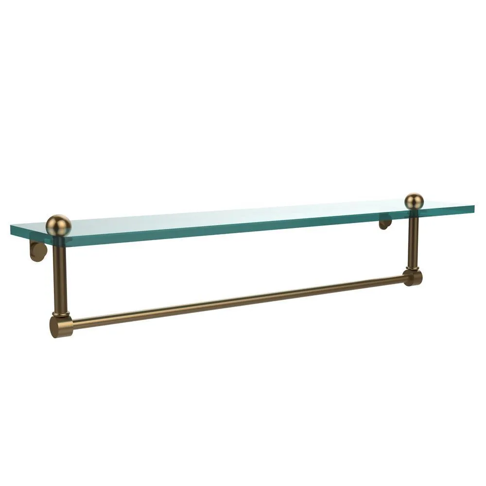 Allied Brass 22 in. L x 5 in. H x 5 in. W Clear Glass Vanity Bathroom Shelf with Towel Bar in Antique Bronze, photo 12 of 15