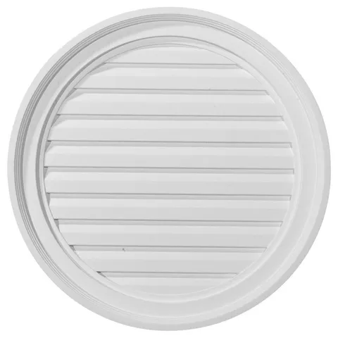 22 × 22 in Round Primed PolyUrethane Paintable Gable Louver Vent