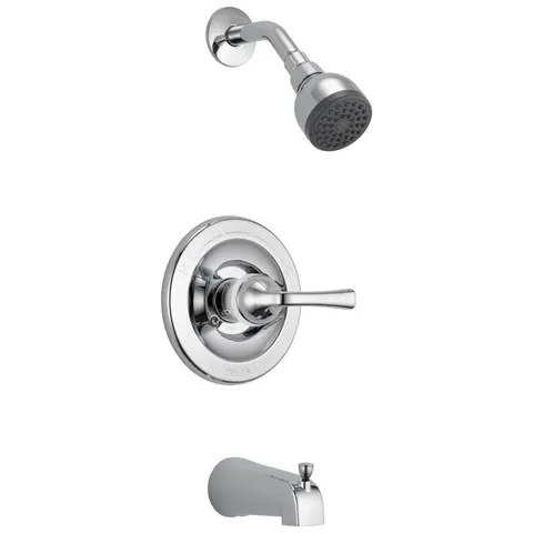 Foundations Chrome 1-Handle Bathtub and Shower Faucet with Valve