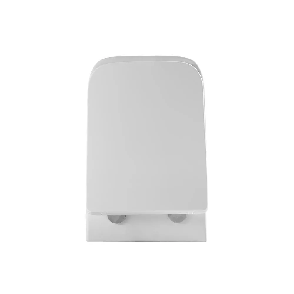 Simple Project Wall-Hung 1-Piece 1.6 GPF/0.8 GPF High Efficiency Dual Flush Round Bowl Toilet in White Skirted All-in-One Seat Included, photo 9 of 9