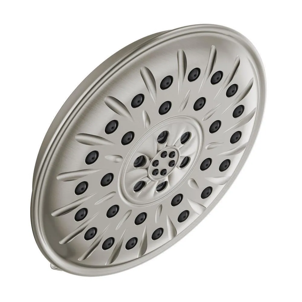 4-Spray 8.3 in. Single Wall Mount Fixed H2Okinetic Shower Head in Matte Black, photo 8 of 13
