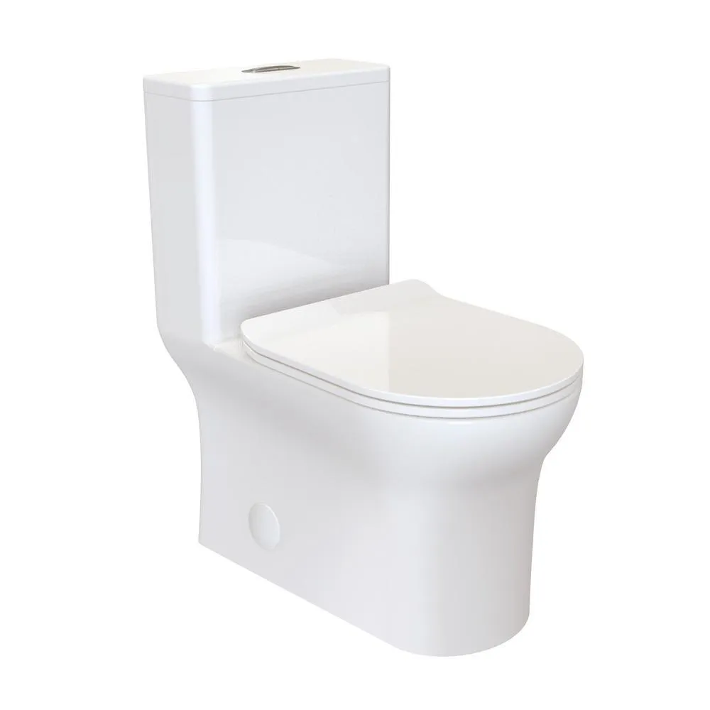 Swiss Madison Burdon 1-Piece 0.8/1.28 GPF Dual Flush Square Toilet in White, Seat Included, photo 3 of 12