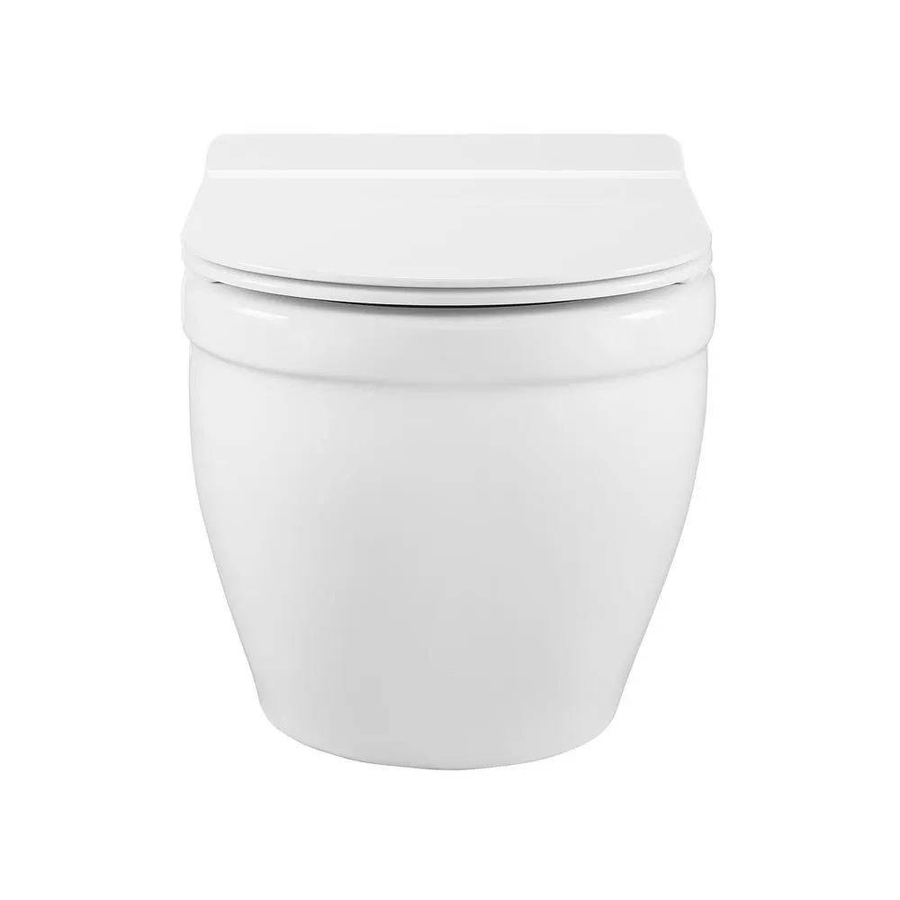 Swiss Madison Ivy Wall Hung Elongated Toilet Bowl Only 0.8/1.28 GPF Dual Flush in White, photo 4 of 14