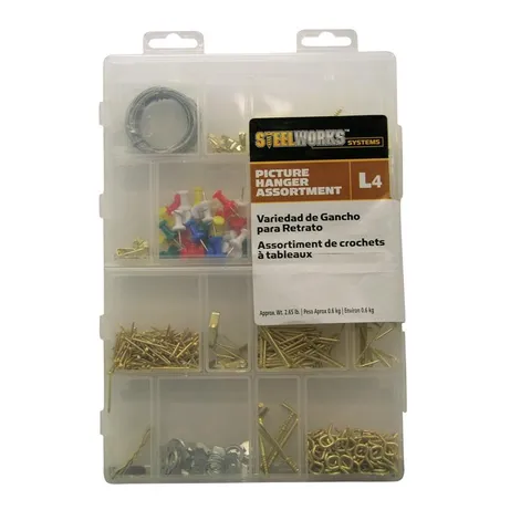 STEELWORKS L4 Brass-Plated Assorted Picture Hanging Set