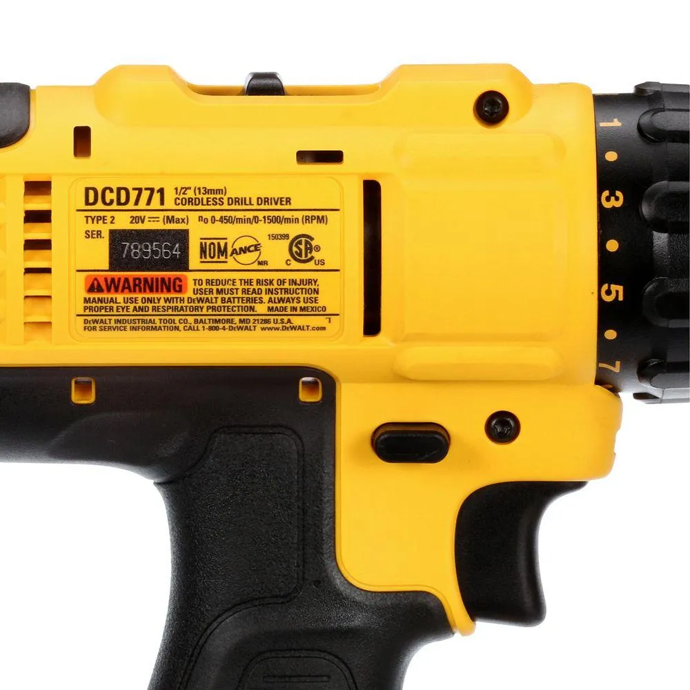 DEWALT 20-Volt MAX Li-Ion Cordless 1/2 in. Drill/Driver Kit w/ Bare 20-V Li-Ion 6-1/2 in. Circ Saw & 20-V Li-Ion 4 Ah Battery, photo 5 of 11